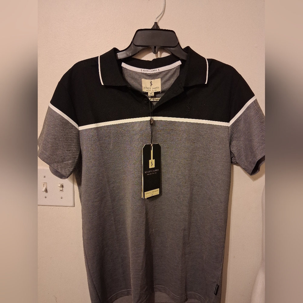 Scott James Gray And Black Polo